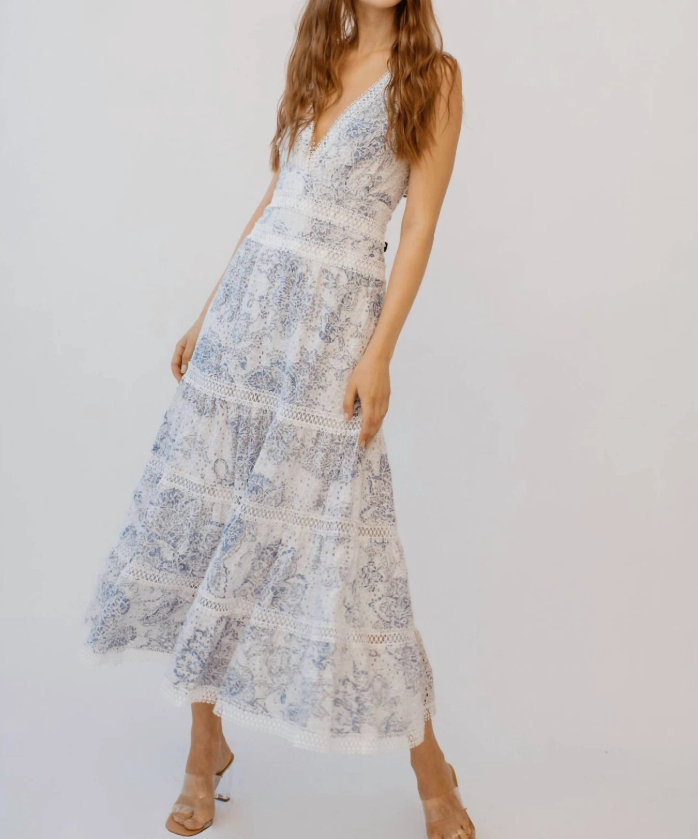 Guadalupe Design Naina V-Neck Long Dress Size S