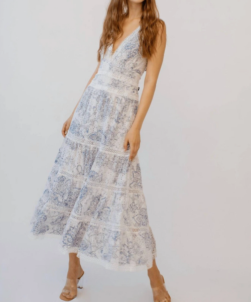 Guadalupe Design Naina V-Neck Long Dress Size S