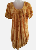 Advance Apparels Tunic Top Womens Plus Size Orange Boho Embroidered Striped